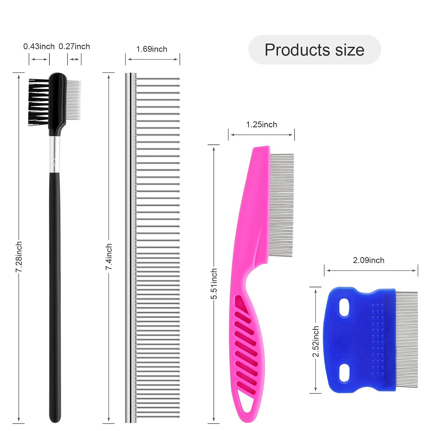 GUBCUB Pets Grooming Comb Kit for Small Dogs Puppies For Tear Stain Remover, 2-in-1 with Round Teeth to Remove Knots Crust Mucus - Image 2