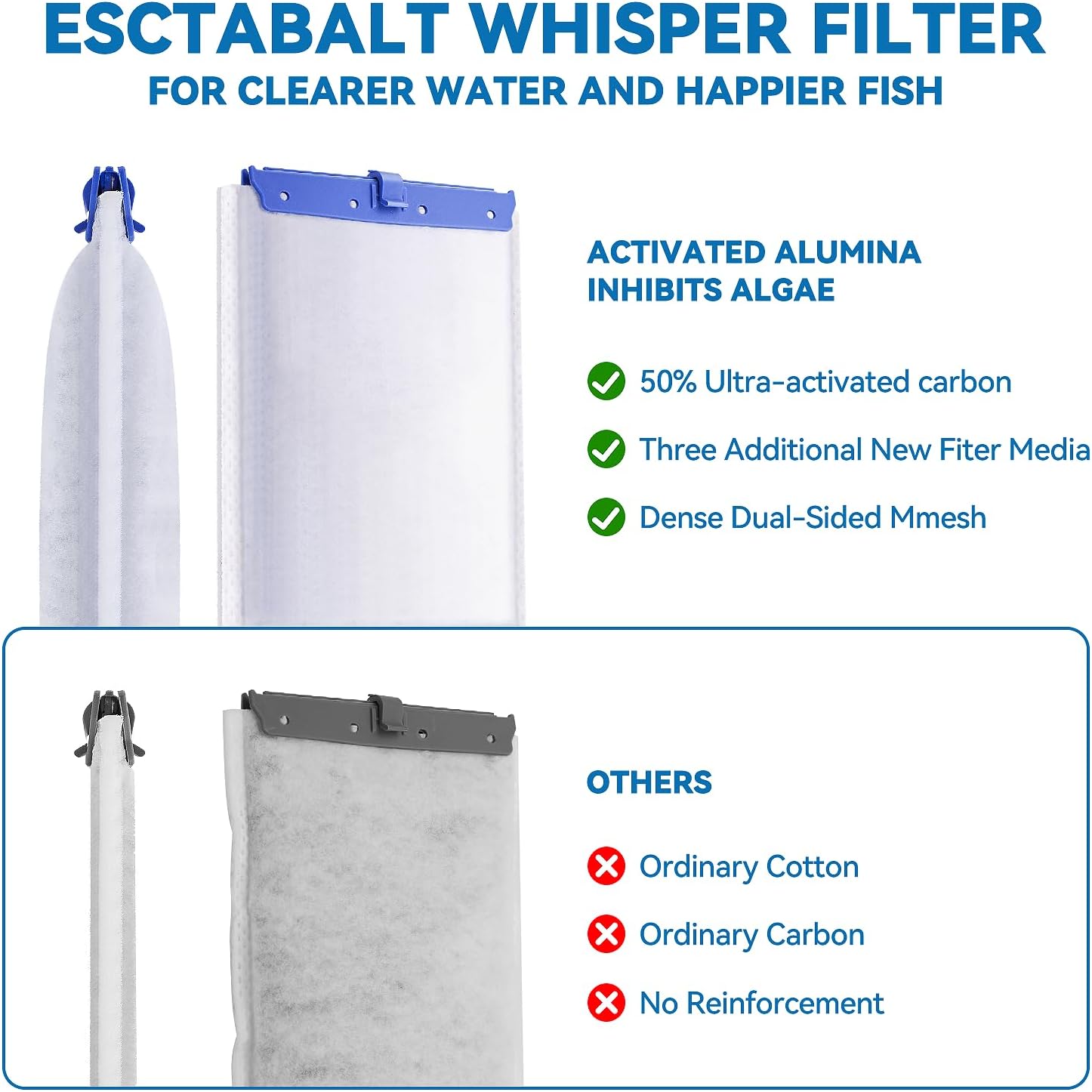 New Upgraded 6-in-1 16-Pack Aquarium Filter Cartridges, Designed for Tetra Whisper Bio-Bag Filter Cartridges Large, Fits Tetra Whisper Filter Large — Fits IQ/PF/20i/40i, 20-60 Gallon Tanks - Image 3