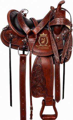 Premium Leather Western Trail Saddl...