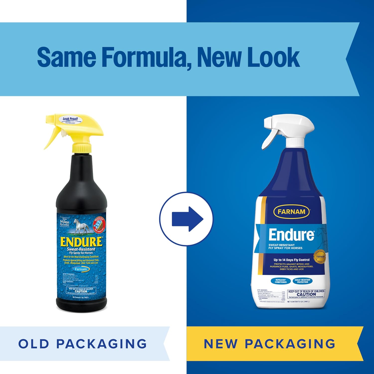 Farnam Endure Fly Spray for Horses - Long-Lasting Sweat-Resistant Fly Repellent, Repels Flies, Mosquitoes, Gnats and Ticks, Up to 14 Days Fly Control - 32 oz Spray - Image 2