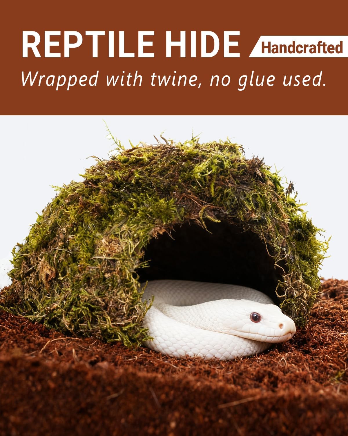 Reptile Hides and Caves – Leopard Gecko Tank Accessories, Natural Dome Reptile Cave & Shelter, Gecko Tank Accessories & Hermit Crab Shelter, Hamster Cage Accessories - Image 2