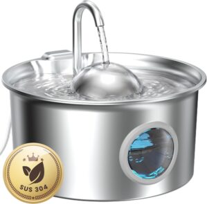 Cat Water Fountain Stainless Steel:...