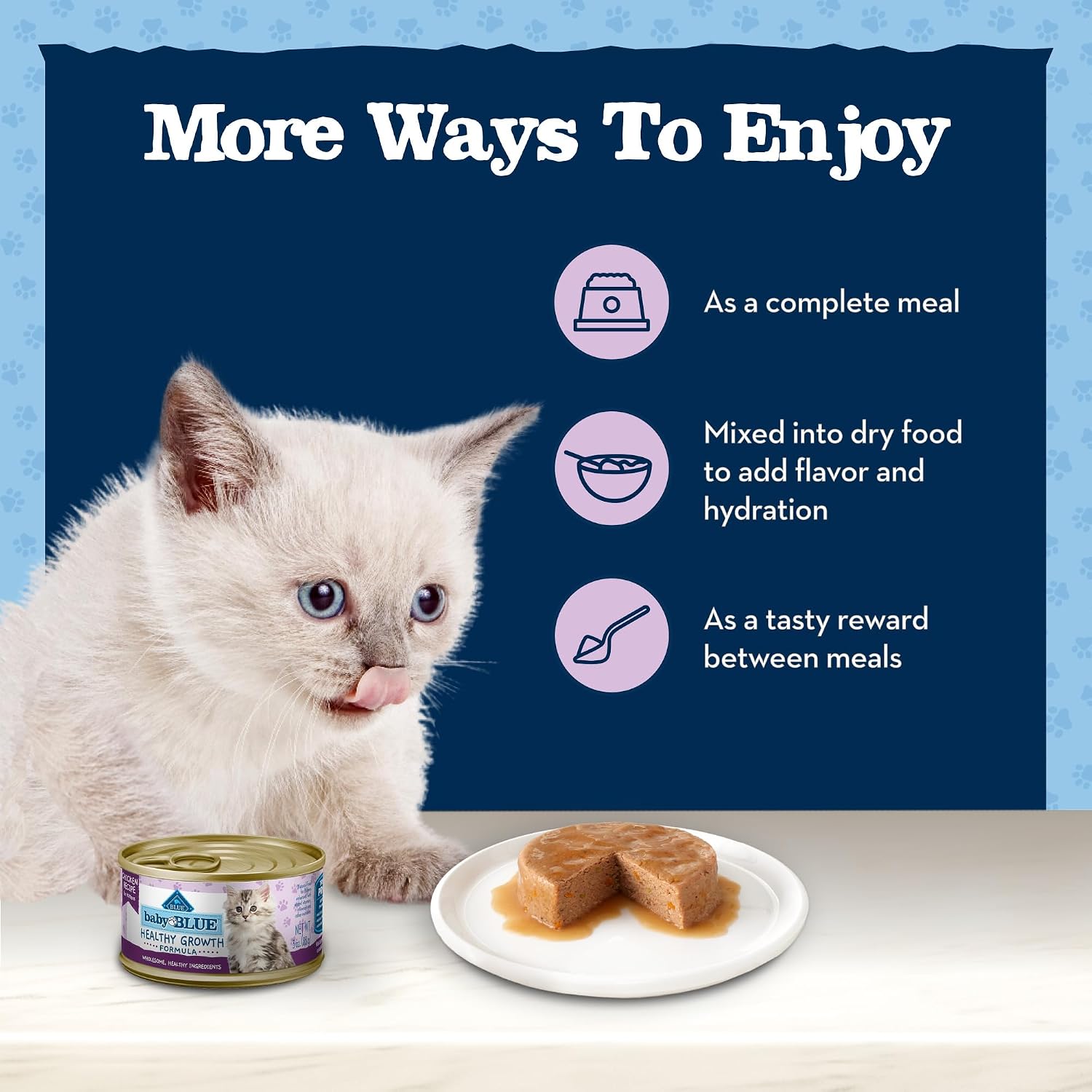 Blue Buffalo Baby Blue Natural Kitten Wet Cat Food, Healthy Growth Formula with DHA, Chicken Recipe Multi-Pack, 3-oz. Cans (6 Count) - Image 6