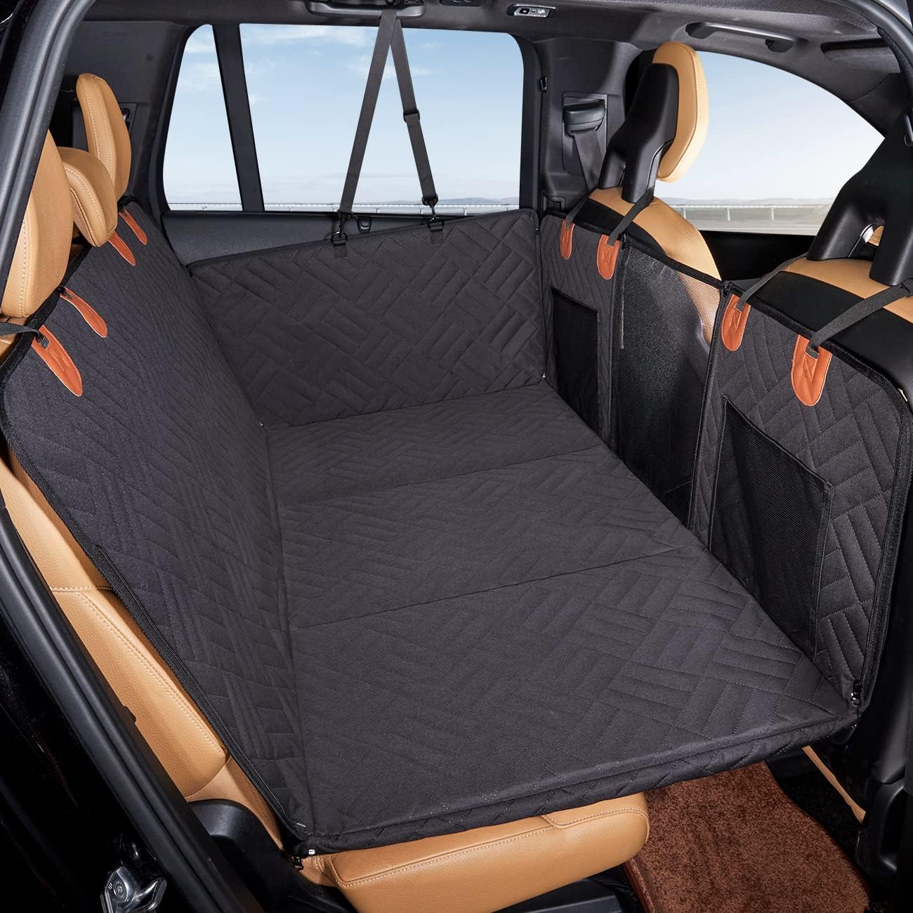 YJGF Back Seat Extender,Dog Seat Cover for Back Seat,Hard Bottom Car Seat Cover for Dogs,Dog Hammock for Car,Back Seat Pet Cover for Dogs(Black,for Car/SUV/Small Truck) - Image 8