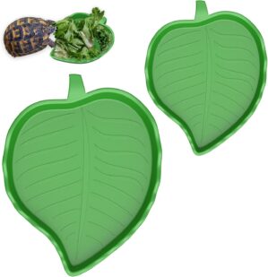 Pawfly 2 Pcs Leaf Reptile Water Dis...
