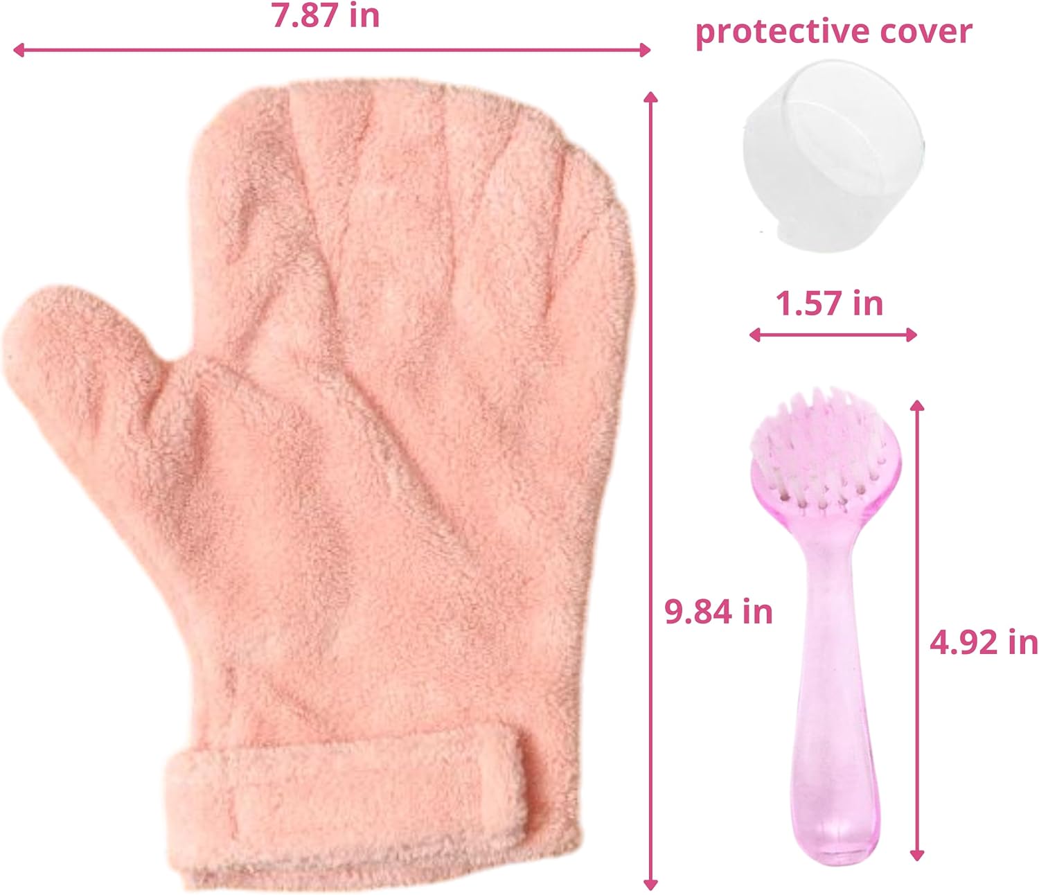 Hamster Calming Bite Proof Gloves and Grooming Brush Set, Hamster Bite Resistant Gloves Massage Brushes, Anti-Bite Glove Grooming Supplies For Small Animals Rabbit Rat Sugar Glider (Pink) - Image 2