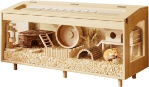 Wooden Hamster Cage, 39.4″ La...