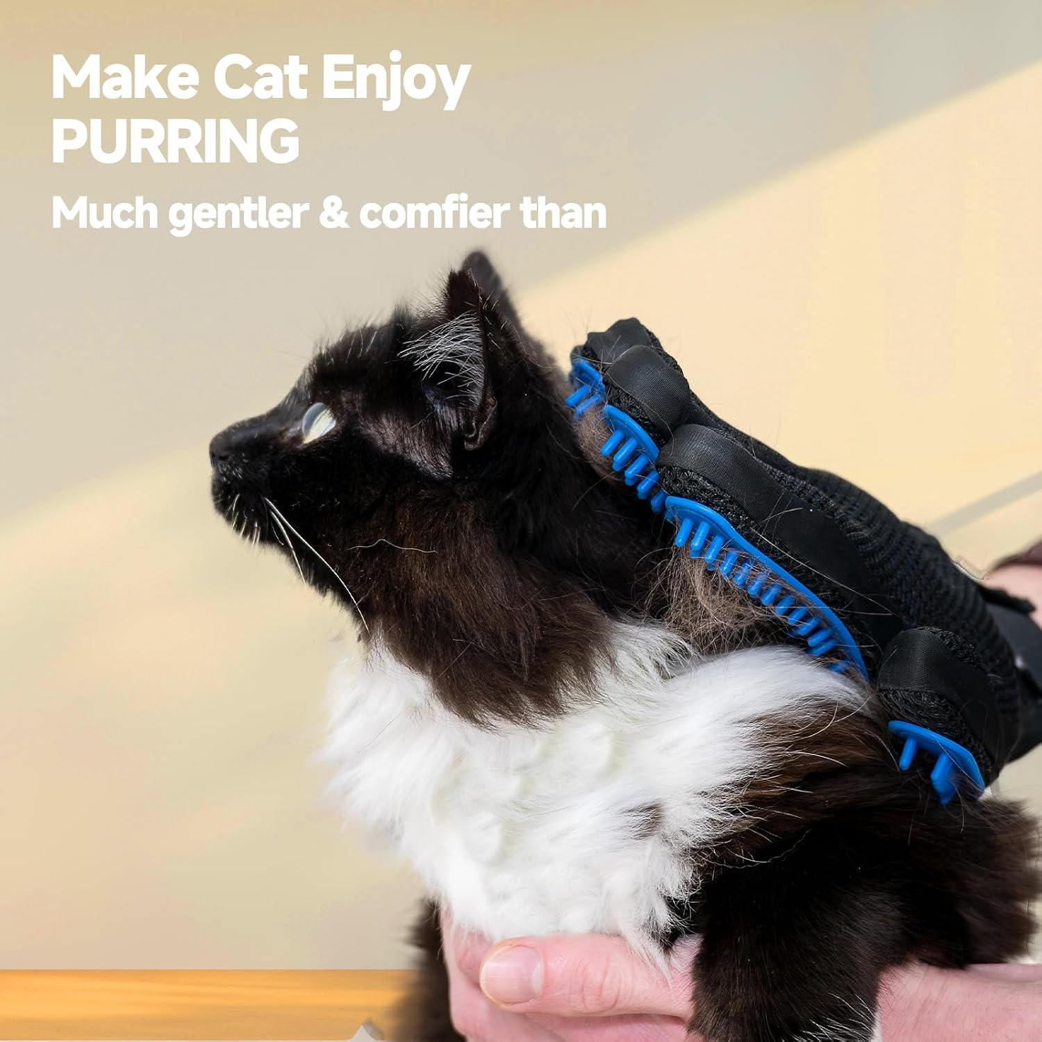 NVNAN Pet Hair Removal Glove for Dogs & Cats, 2-Pack Blue | 2-in-1 deshedding brush and massage mitt for shedding control, bathing and washing, safe for short or long hair pets - Image 6