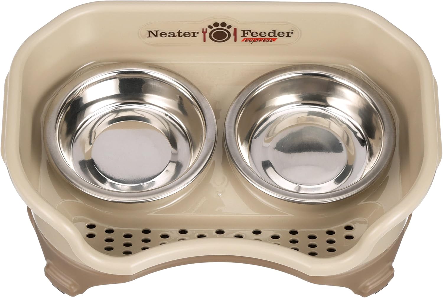 Neater Feeder Express Mess Proof Cat Bowls Elevated, No Spill Feeding Station, Stainless Steel Dishes for Food and Water, Raised Bowls for Indoor Cats, No Fatigue Whisker Friendly Dish, Cappuccino - Image 6