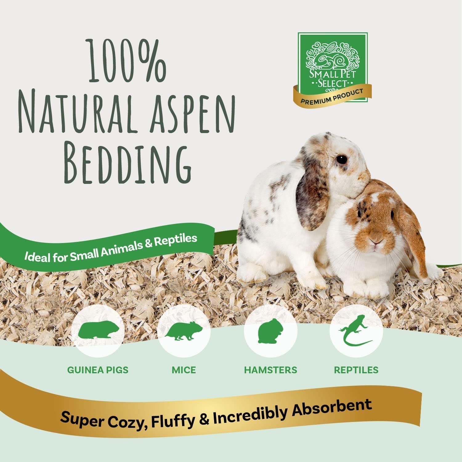 Small Pet Select Premium Natural Aspen Bedding, Animal Bedding for Small Indoor and Outdoor Pets, Made in the USA, Jumbo Size 141 L Pack - Image 2