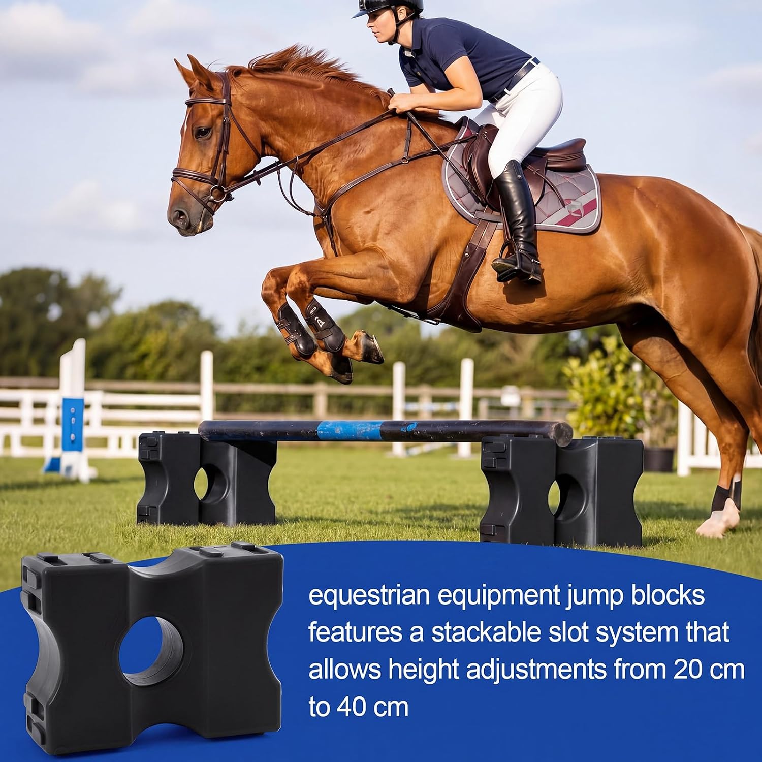 Silipull Jump Blocks for Horses, 15.75 x 11.8 x 5.6 Inches Pets Jump Block Training Enhances Equestrian Practice Equipment for Obstacle Equestrian Enthusiasts Education, Riding Club - Image 4