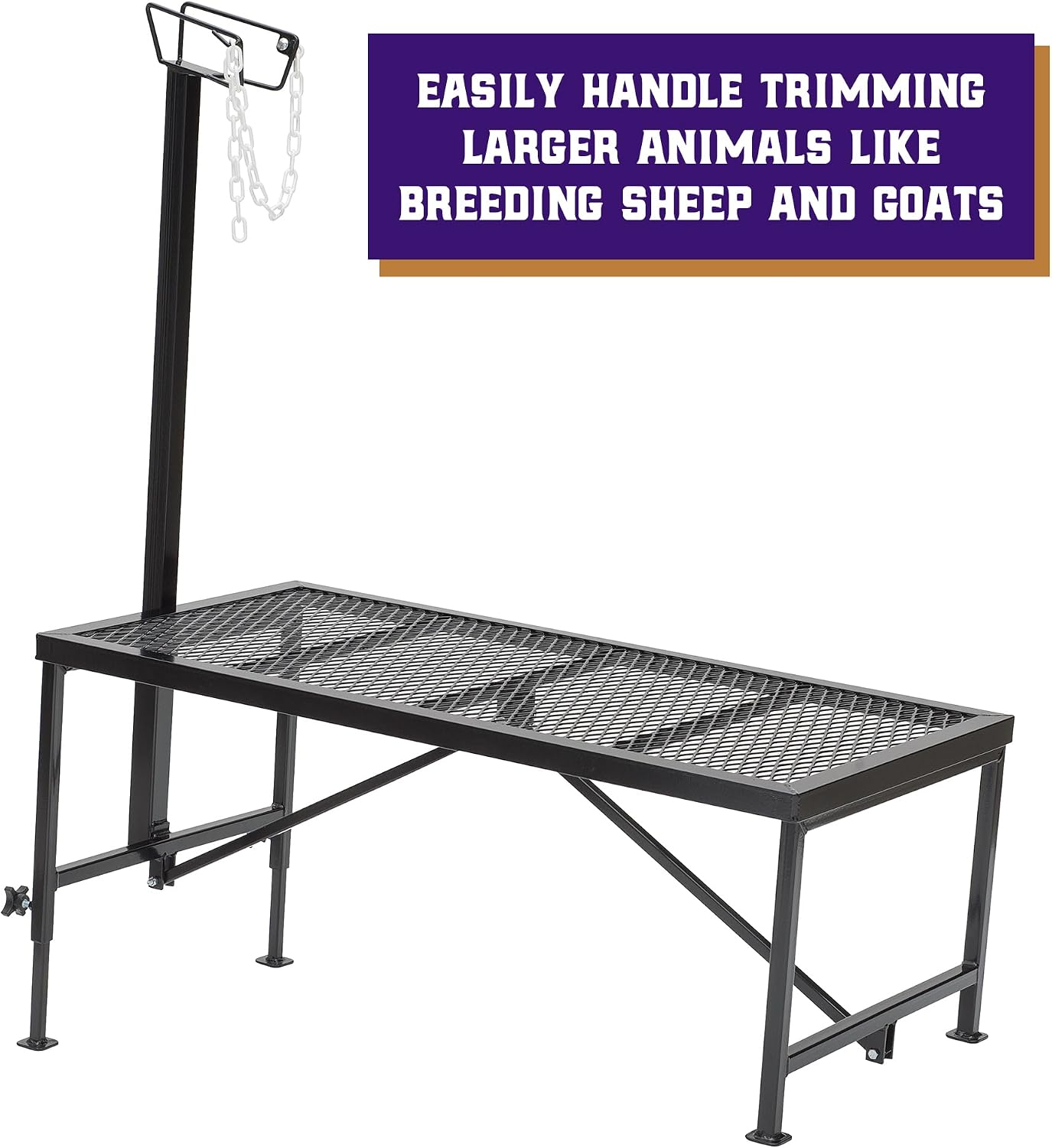 Weaver Livestock Steel Goat Trimming Stand with Wire Form Headpiece, Heavy Duty Adjustable Farm Stand, Foldable Gear for Cow, Goat, and More, Black - Image 2
