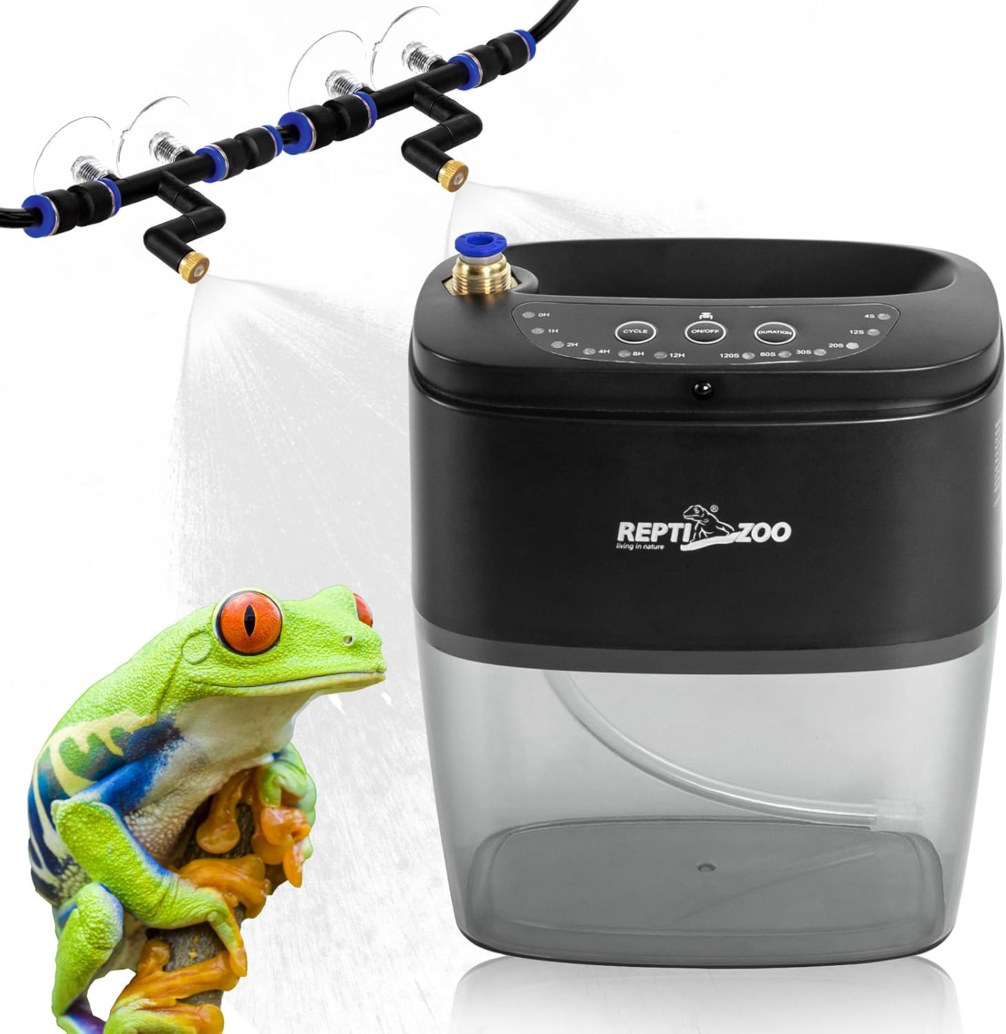 REPTI ZOO 800ml Portable Mister Fogger for Reptile Tank Enclosure - Terrarium Misting System With 2 Nozzles for Amphibians and Rainforest Plants - Image 9