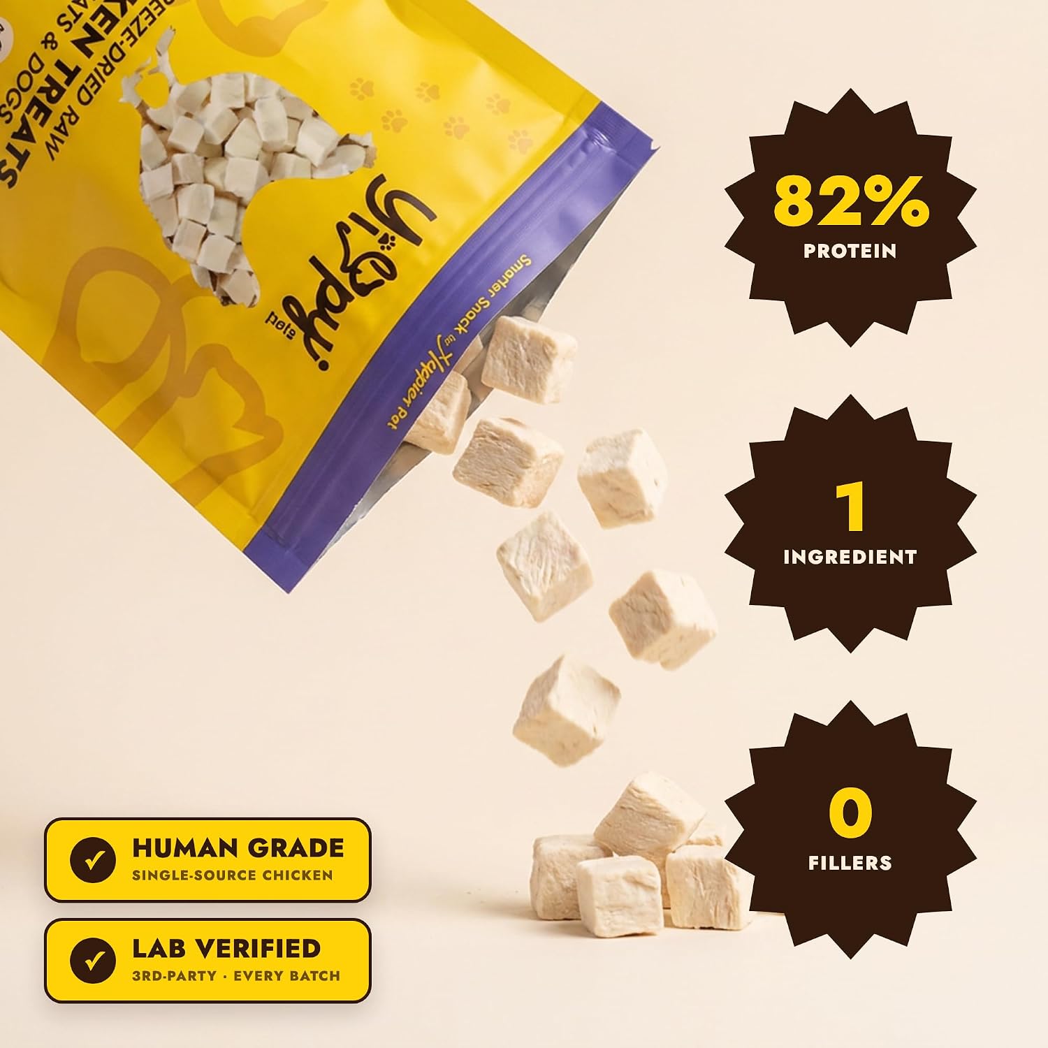 Freeze-Dried Raw Chicken Treats for Dogs and Cats, 1.76 oz | Single ingredient, grain free, high protein training treat and meal topper - Image 4