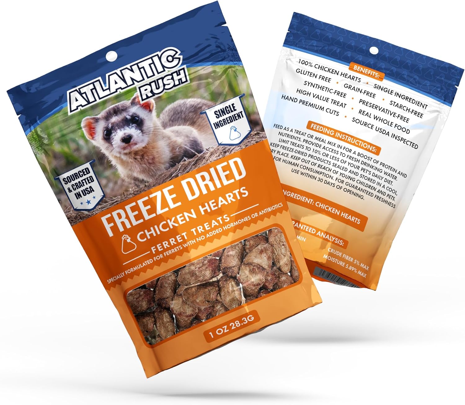 Freeze Dried Small Pet Treats - Resealable Bag of Treats for Ferrets - Ferret Snacks - Single Ingredient Ferret Food With No Preservatives Or Fillers- Small Animals Treats (1oz, chicken Heart) - Image 7