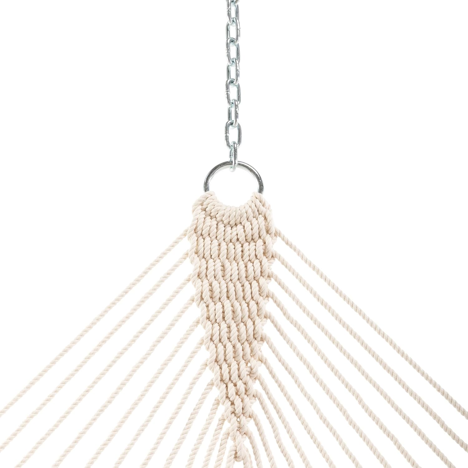 Original Pawleys Island Large Oatmeal DuraCord Rope Hammock – 13 ft. x 55 in., 2-Person, 450 lb Capacity, Oak Spreader Bar, Zinc-Plated Hardware, Handcrafted in the USA - Image 4