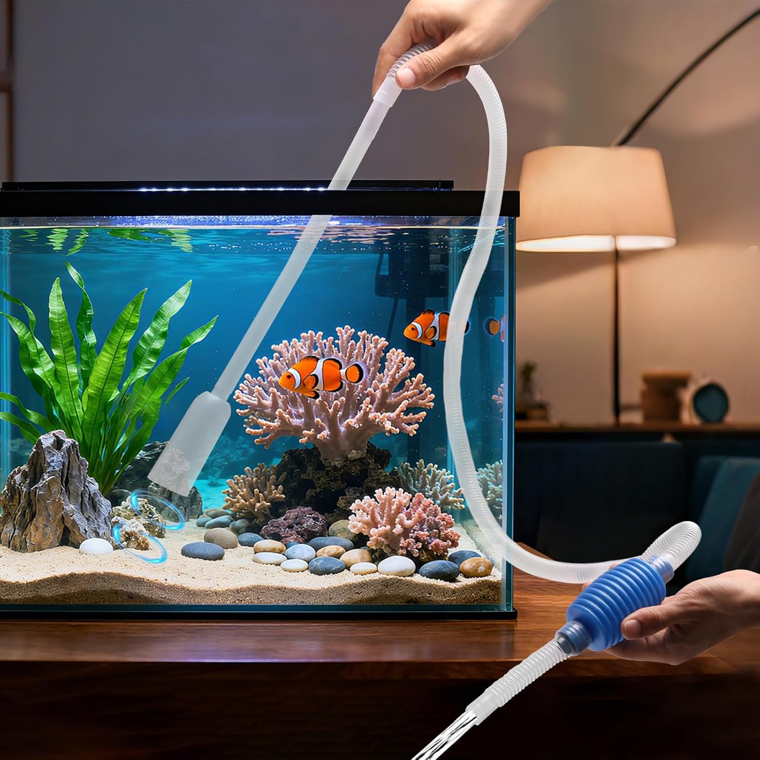 Small Gravel Vacuum for Aquarium Siphon, Fish Tank Cleaner, Blue | 6.4ft Fish Tank Siphon, Quick & Easy Waste Removal or Water Changes, Effectiveness, Value for Money, Ease of Use - Image 6