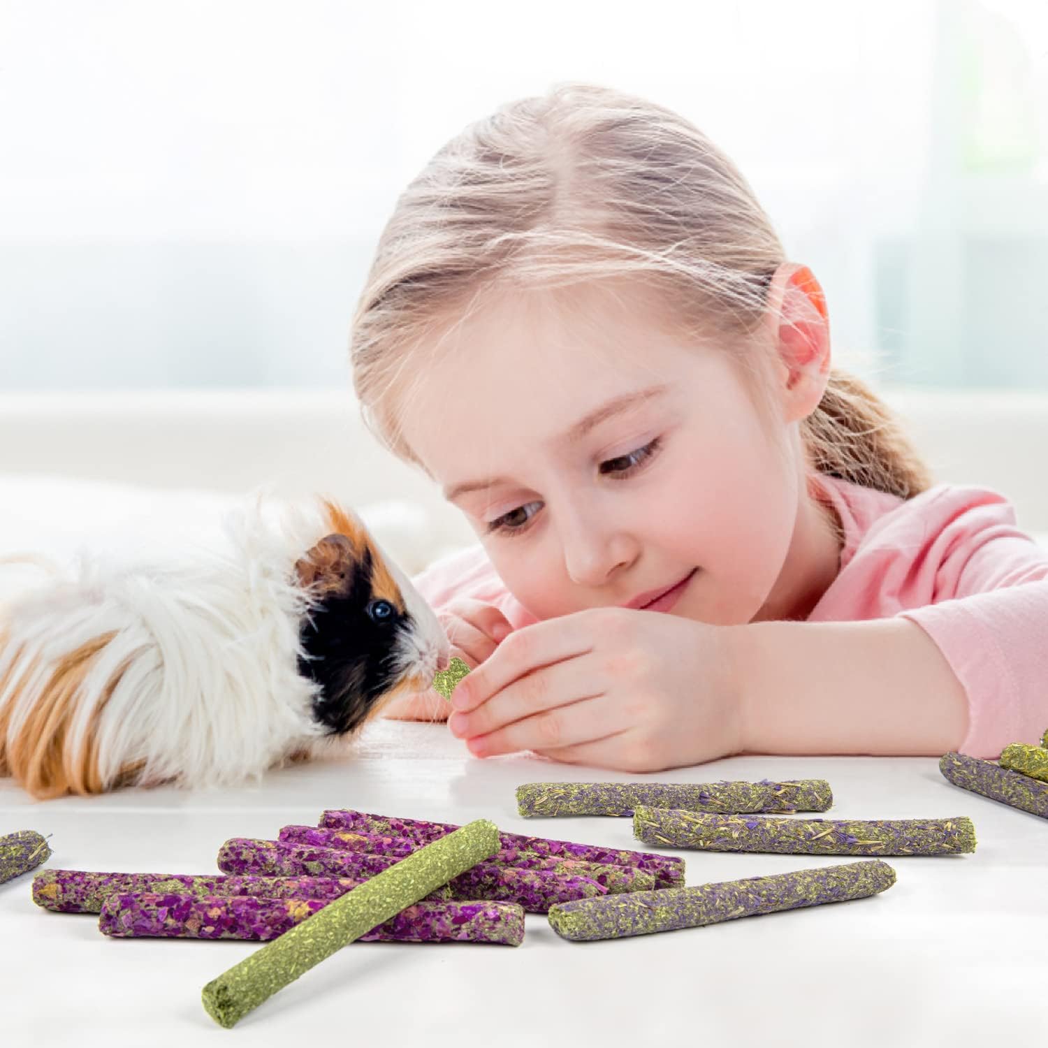 Sofier 32Pcs Timothy Hay Sticks 320g for Rabbit, Guinea Pig, Hamster - Natural Handmade Treats and Chews for Teeth - Chinchilla, Rat, Gerbil Toys - Image 4