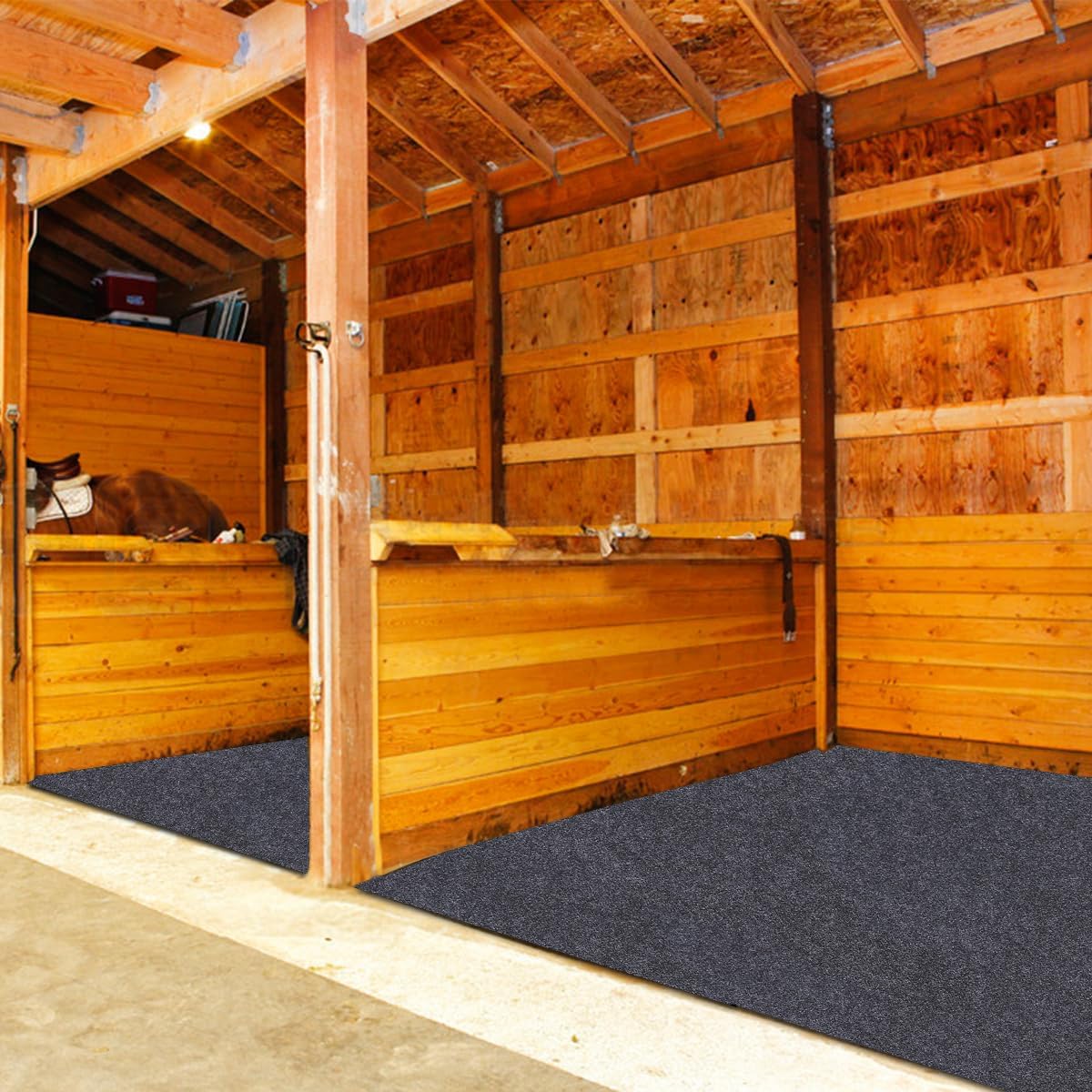 Under Horse/Stable Mats,8 x 10 FT Horse shed floor mat——Backing prevents liquid penetration,Duty Stall Mats for Floor Surface,Soft Material, Non-slip Backing,Washable,Keeps Stable Floors Clean - Image 4