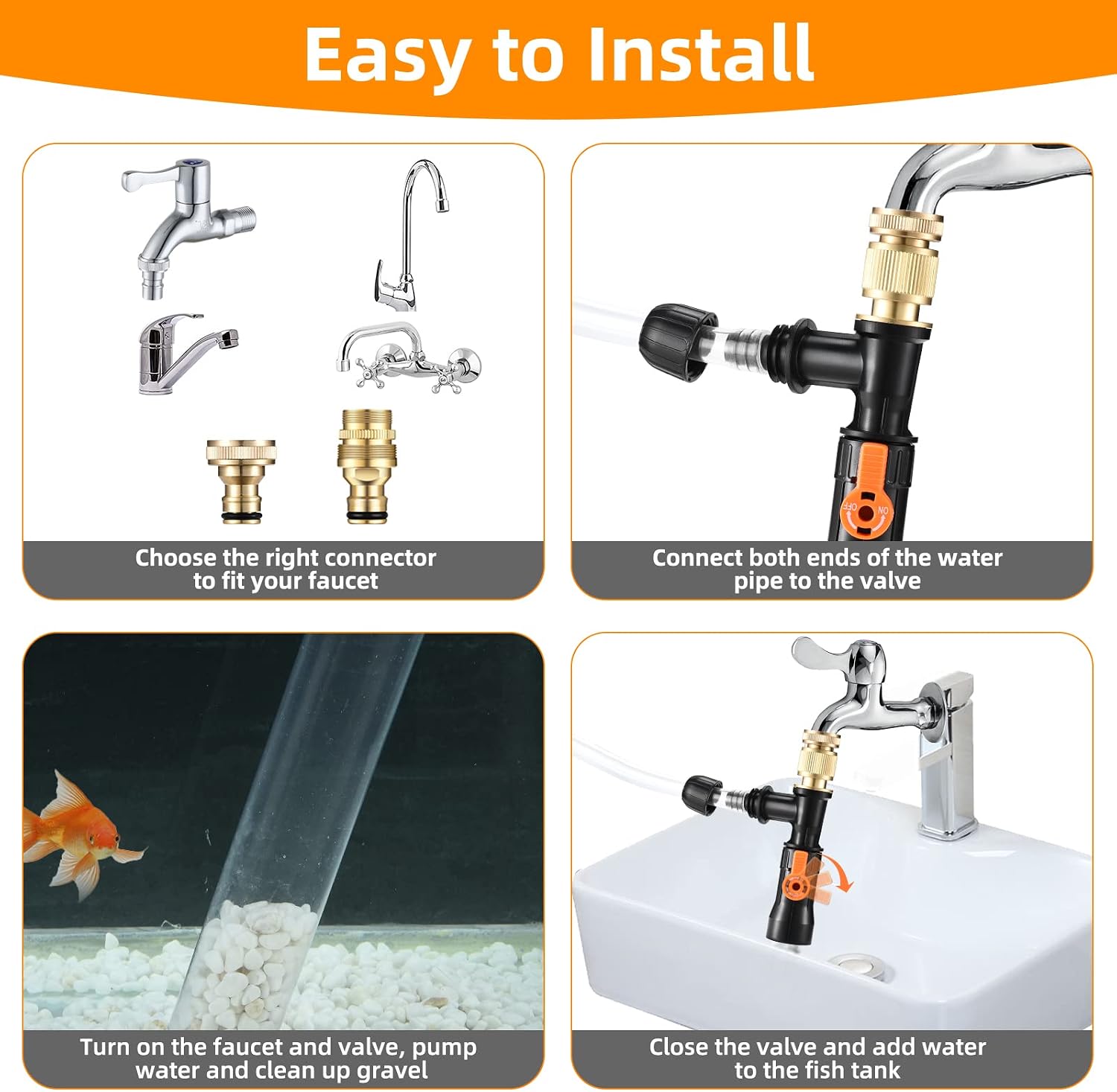 enomol Gravel Vacuum for Aquarium Water Changer Fish Tank Cleaning Tools,Siphon Universal Quick Pump Aquarium Water Changing (30ft) - Image 3