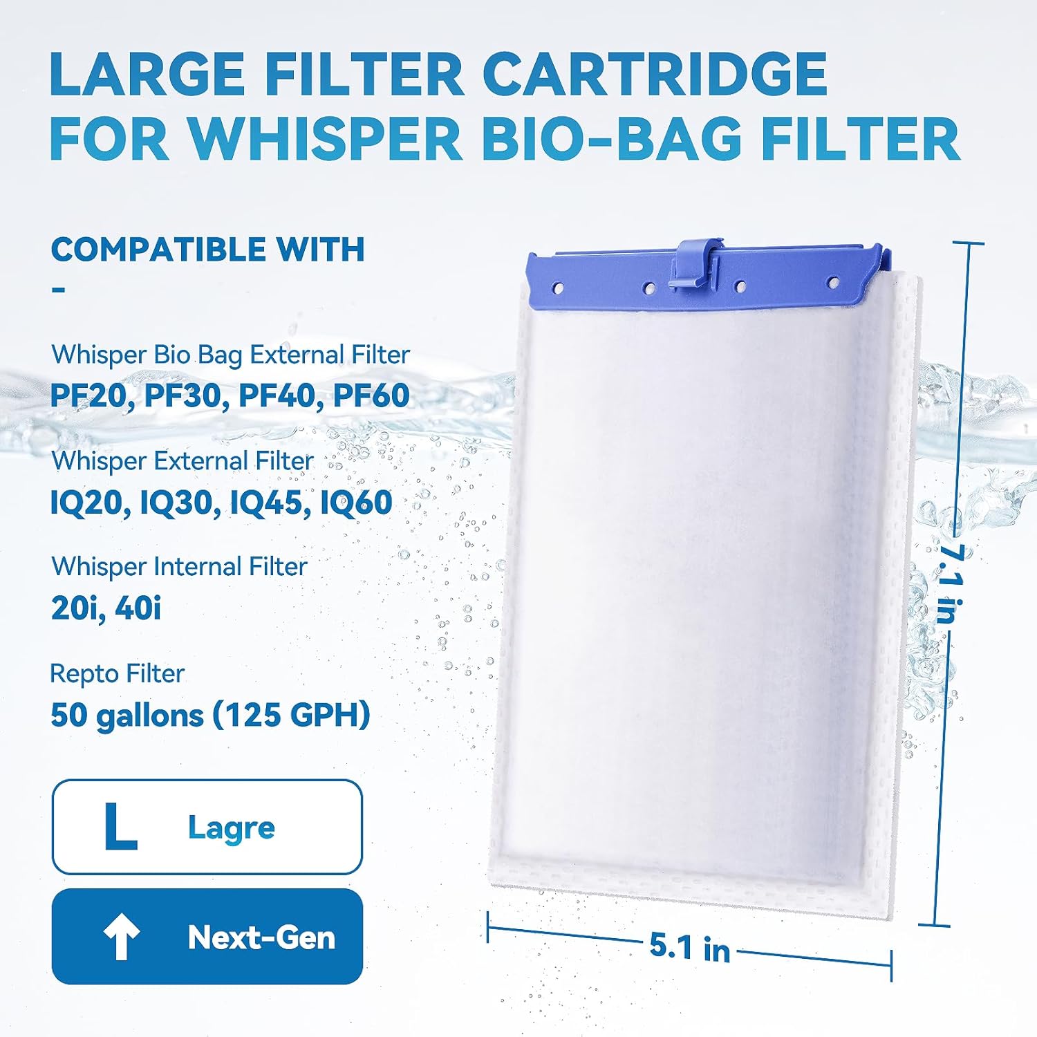 New Upgraded 6-in-1 16-Pack Aquarium Filter Cartridges, Designed for Tetra Whisper Bio-Bag Filter Cartridges Large, Fits Tetra Whisper Filter Large — Fits IQ/PF/20i/40i, 20-60 Gallon Tanks - Image 2