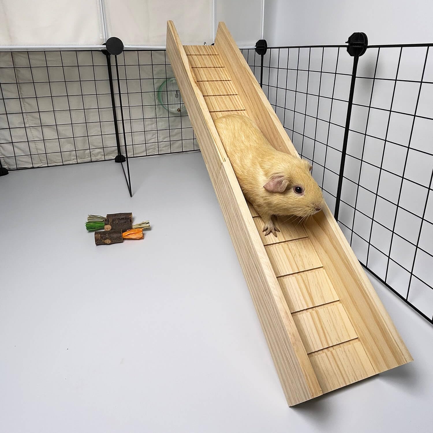 Guinea Pig Bridge, Small Animal Wooden Ladder Ramp, Guinea Pig Cage Ramp Bridge, Guinea Pig Cage Accessories for Guinea Pigs, Ferrets, Chinchillas (Medium) - Image 3