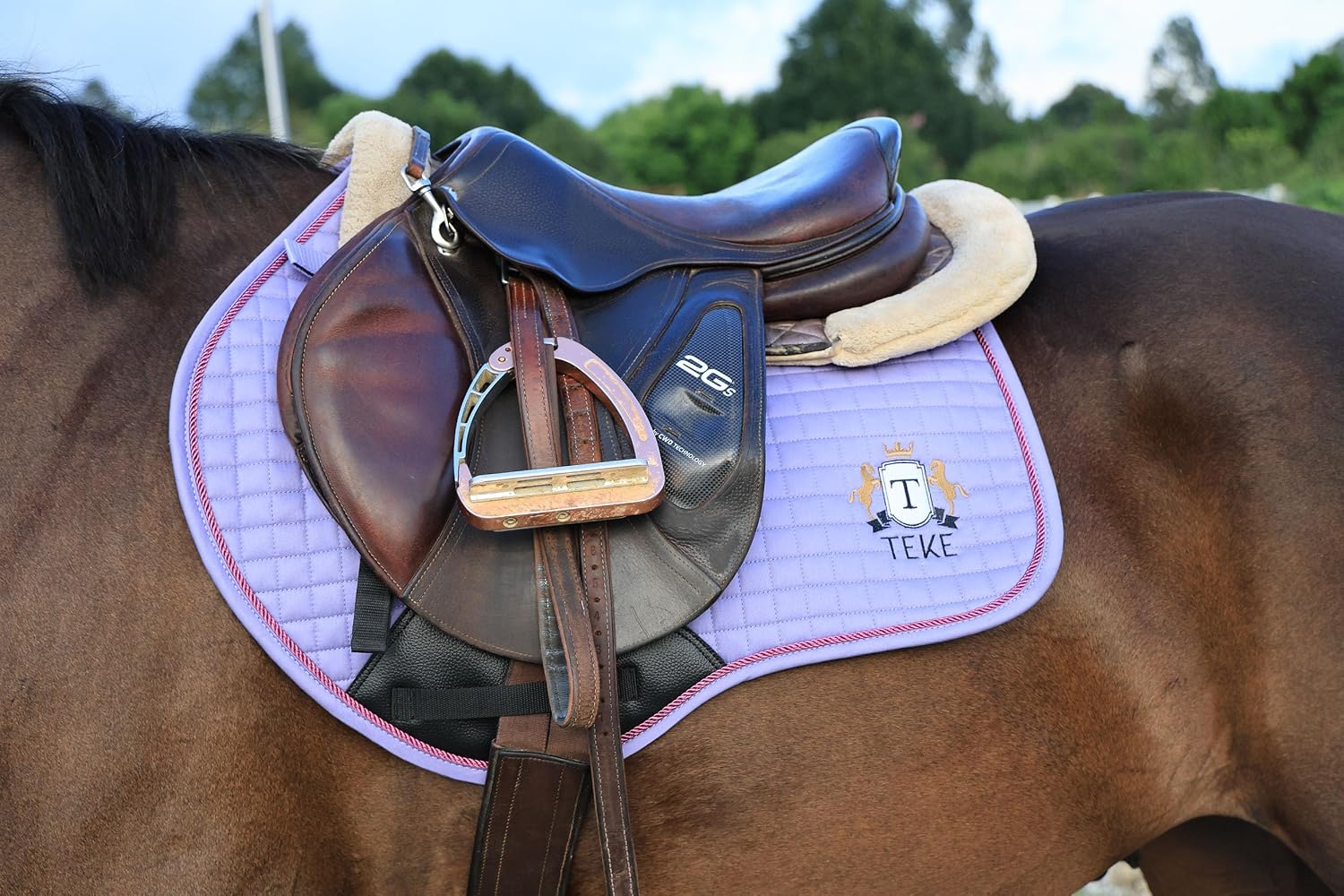 T TEKE Close Contact Saddle Pads,100% Cotton English Saddle Pads for Horses with Moisture-Wicking and Breathable Lining - Image 3