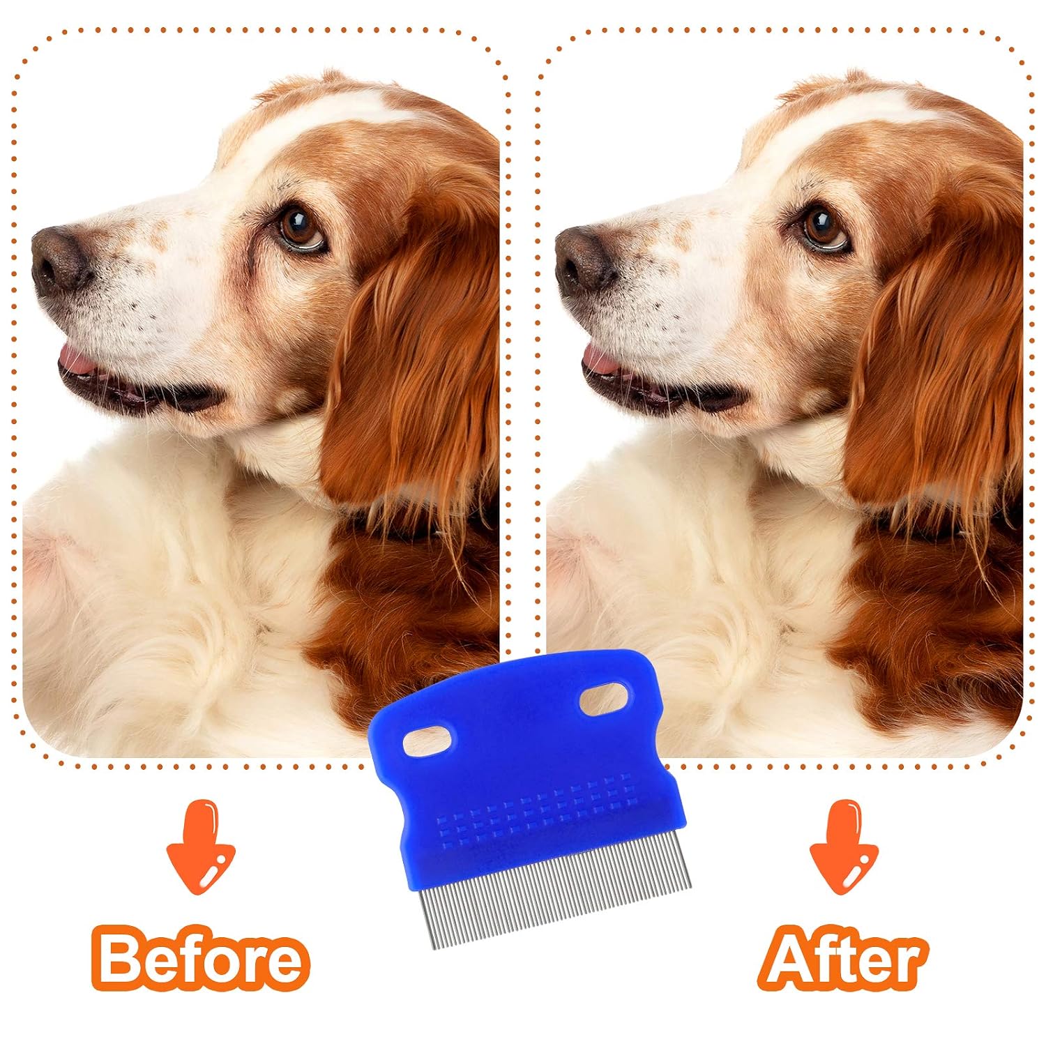 GUBCUB Pets Grooming Comb Kit for Small Dogs Puppies For Tear Stain Remover, 2-in-1 with Round Teeth to Remove Knots Crust Mucus - Image 5
