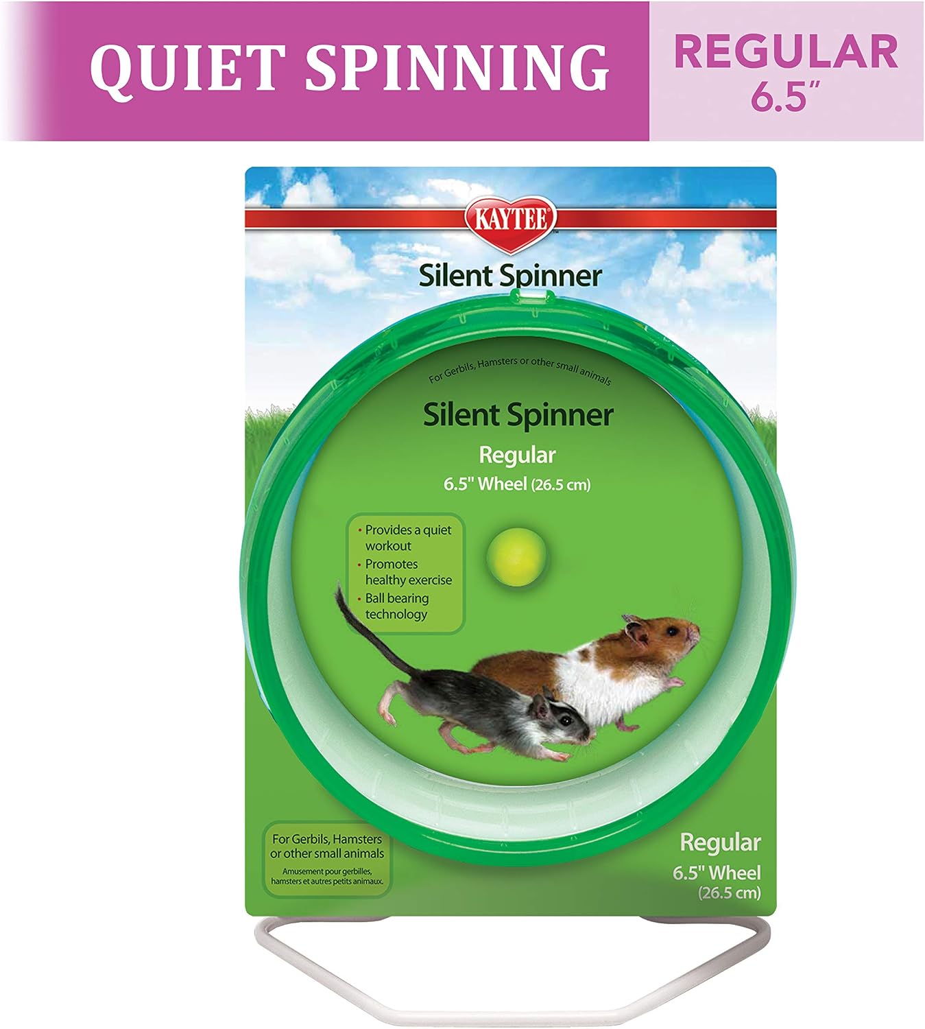 Kaytee Silent Spinner Wheel For Pet Hamsters and Gerbils, Regular 6.5 Inch - Image 3
