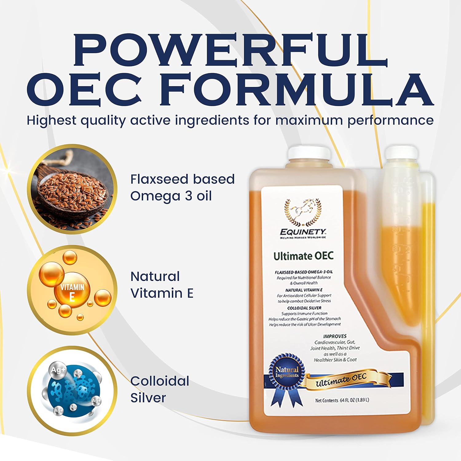Ultimate OEC Horse Supplement – Omega 3 Horse Oil, Vitamin E for Horses & Flaxseed Oil for Horses, Equine Omega Complete Blend for Coat Defense – Hoof Health, Joint Support & Performance Recovery - Image 4
