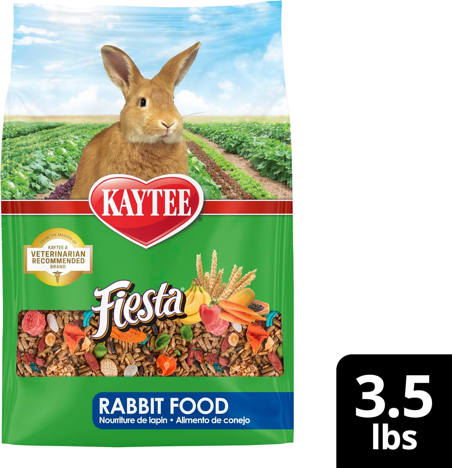 Kaytee Fiesta Rabbit Food, Nutritious and Fun Blend, Supports Dental Health and Digestion, 3.5 pounds - Image 12