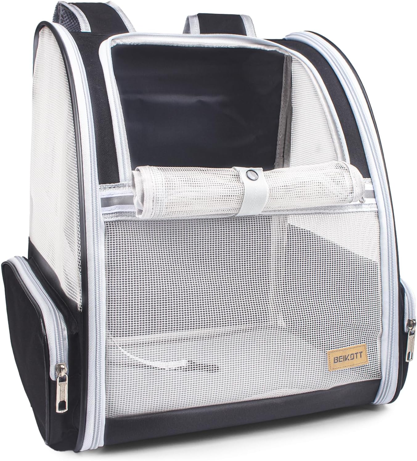 Cat Carrier Backpack, Dog Backpack, Ventilate Pet Cats Puppy Dogs Birds Bunny Backpack for Travel Indoor Outdoor Use(Black)