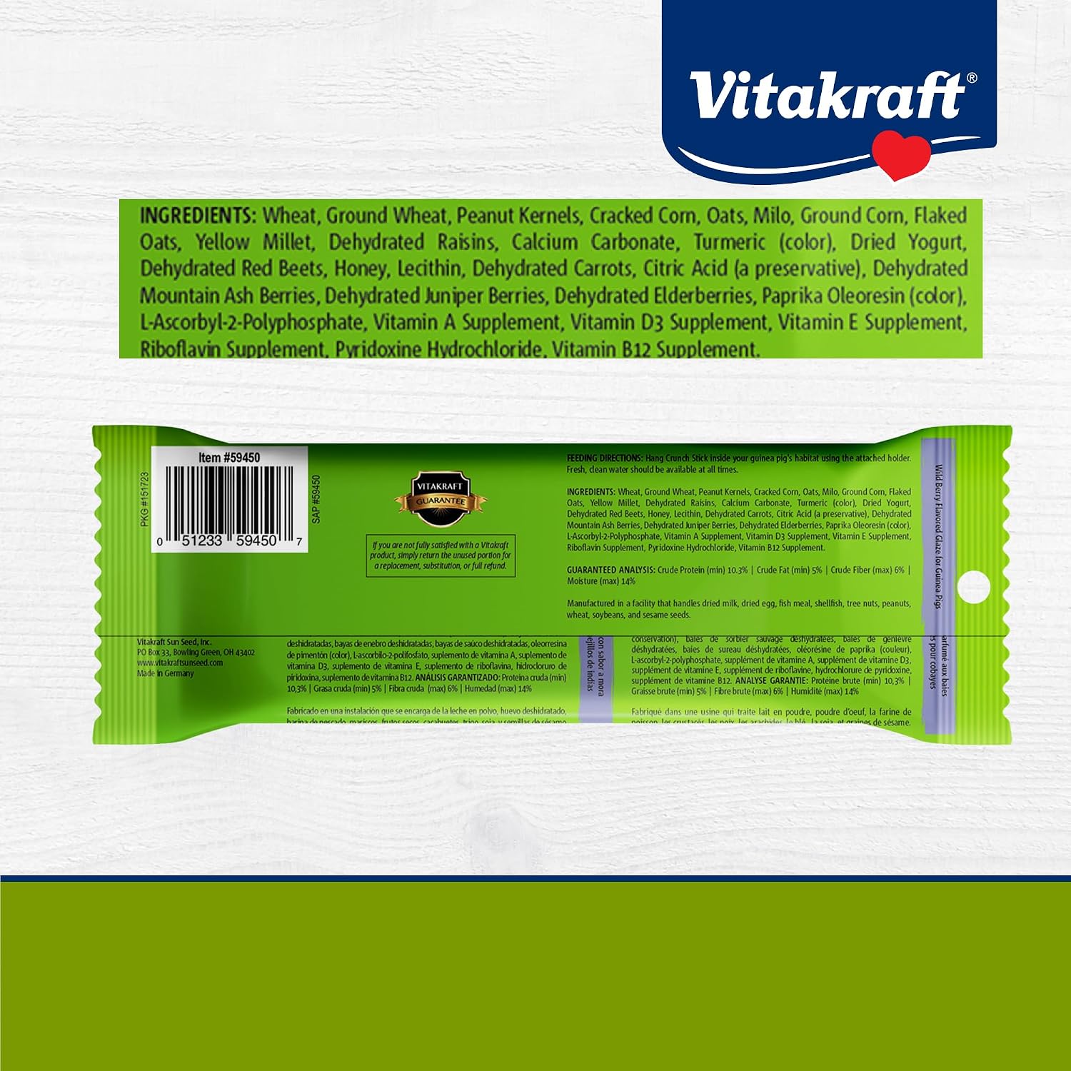 Vitakraft Crunch Sticks Guinea Pig Treats – 2 Sticks Per Pack - Wild Berry Glaze Flavor Triple Baked with Natural Wood Chew Center - Added Vitamins, Minerals with Cage Clip Holder - Image 7