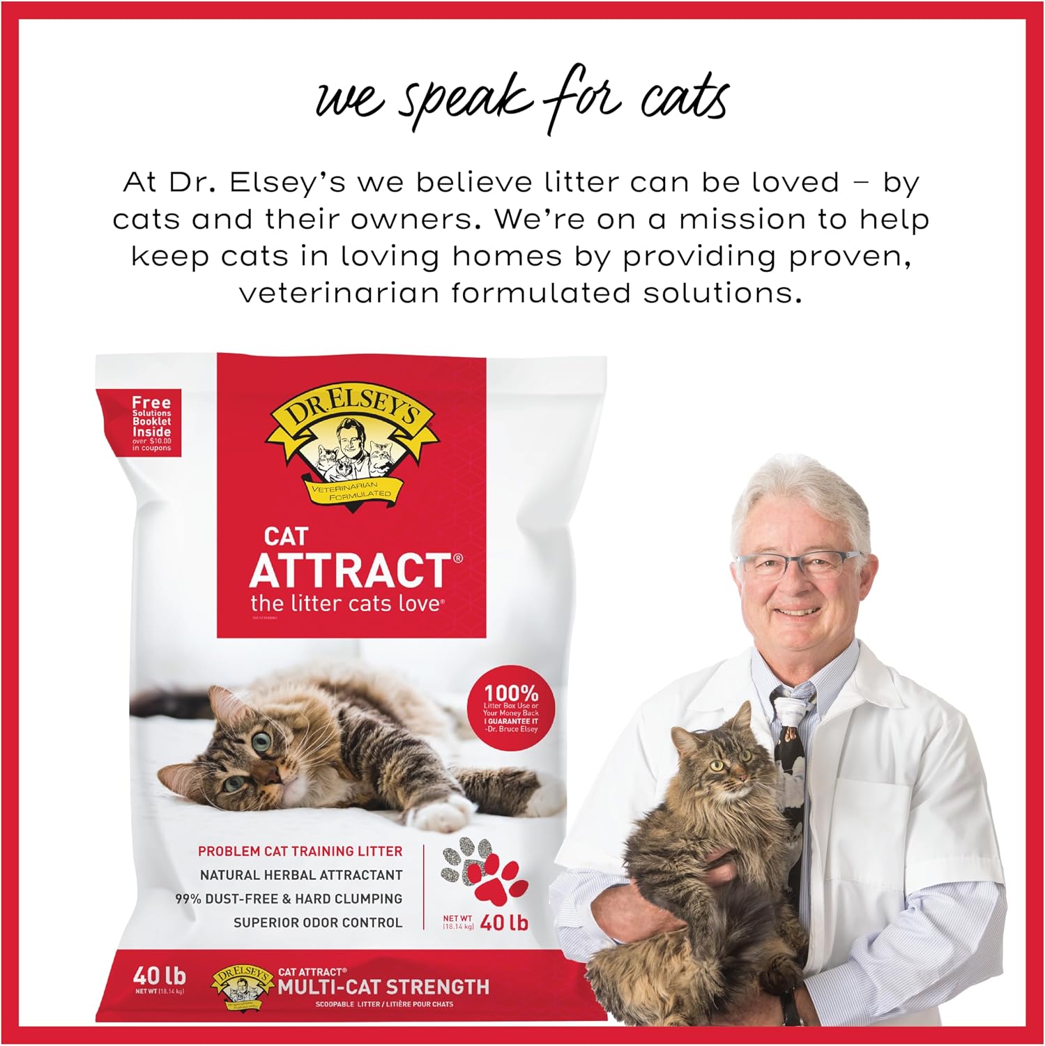 Dr. Elsey's Premium Clumping Cat Litter - Cat Attract - 99% Dust-Free, Low Tracking, Hard Clumping, Superior Odor Control, Natural Herbal Attractant, Unscented & Natural Ingredients, 40 lb - Image 6