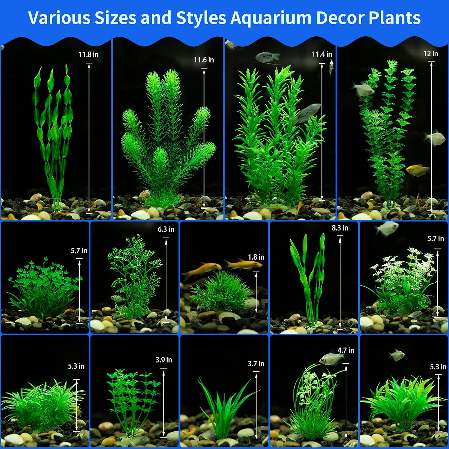 MyLifeUNIT Aquarium Plants, 20 Pack Artificial Fish Tank Plants for Aquarium Decorations (Green) - Image 3