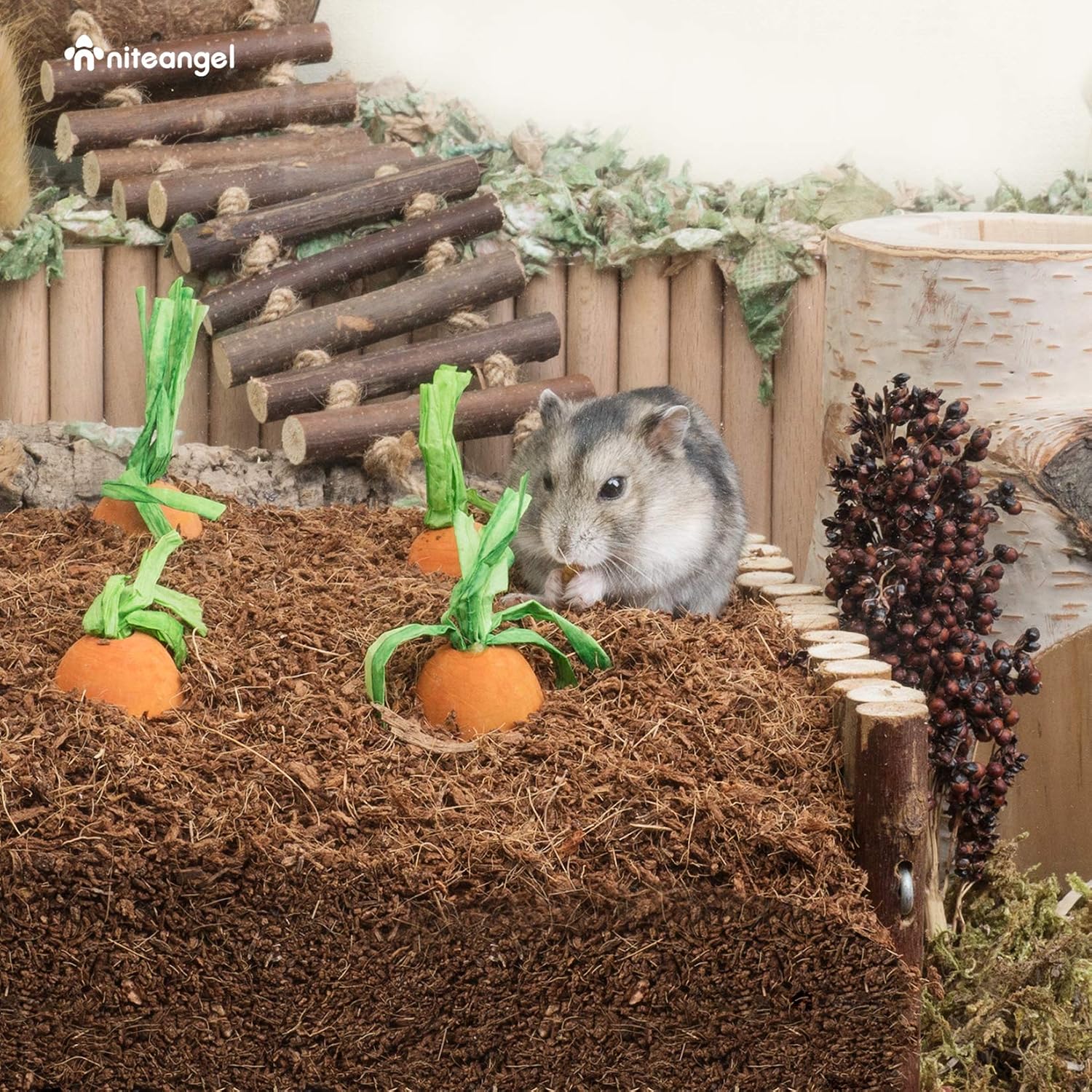 Niteangel Natural Coco/Cork Hamster Bedding Pet Litter for Dwarf Syrian Hamsters, Gerbils, mices, Degus or Other Small Animal - Image 3
