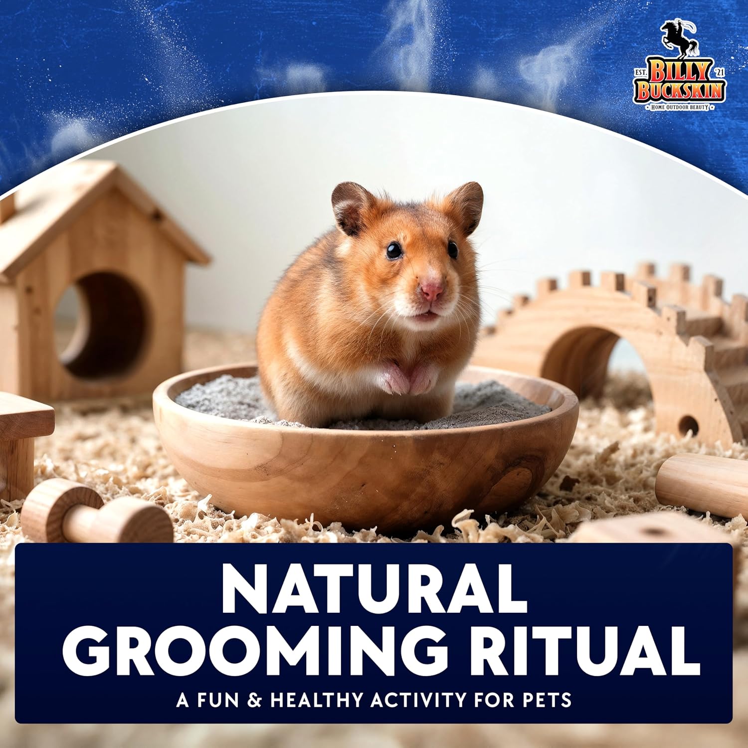 2.5 LB. Hamster Sand Bath - Dust Free, All Natural Volcanic Ash for Fur Health - Sand Bath for Chinchillas, Gerbils, Mice, Degus & All Small Pets - Made in USA - Hamster Accessories by Billy Buckskin - Image 7
