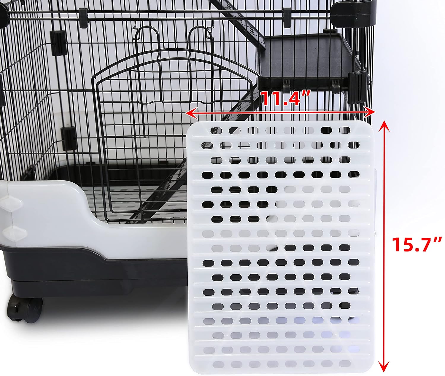 Homey Pet 3 Levels Chinchilla Ferret Pet Crate Small Animals Cages for Rat, Hamster, Guinea Pig, Squirrel, Include Caster Tray and Urine Guard (Black) - Image 4