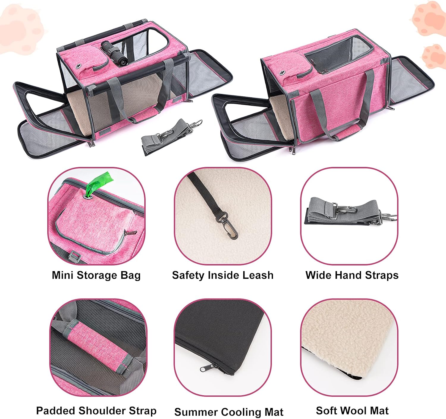 GAPZER Pet Carrier for Large and Medium Cats, Soft-Sided Pet Carrier for Big Medium Cats and Puppy Dog Carriers Cat Carriers, Pet Privacy Protection Travel Carrier - Image 4