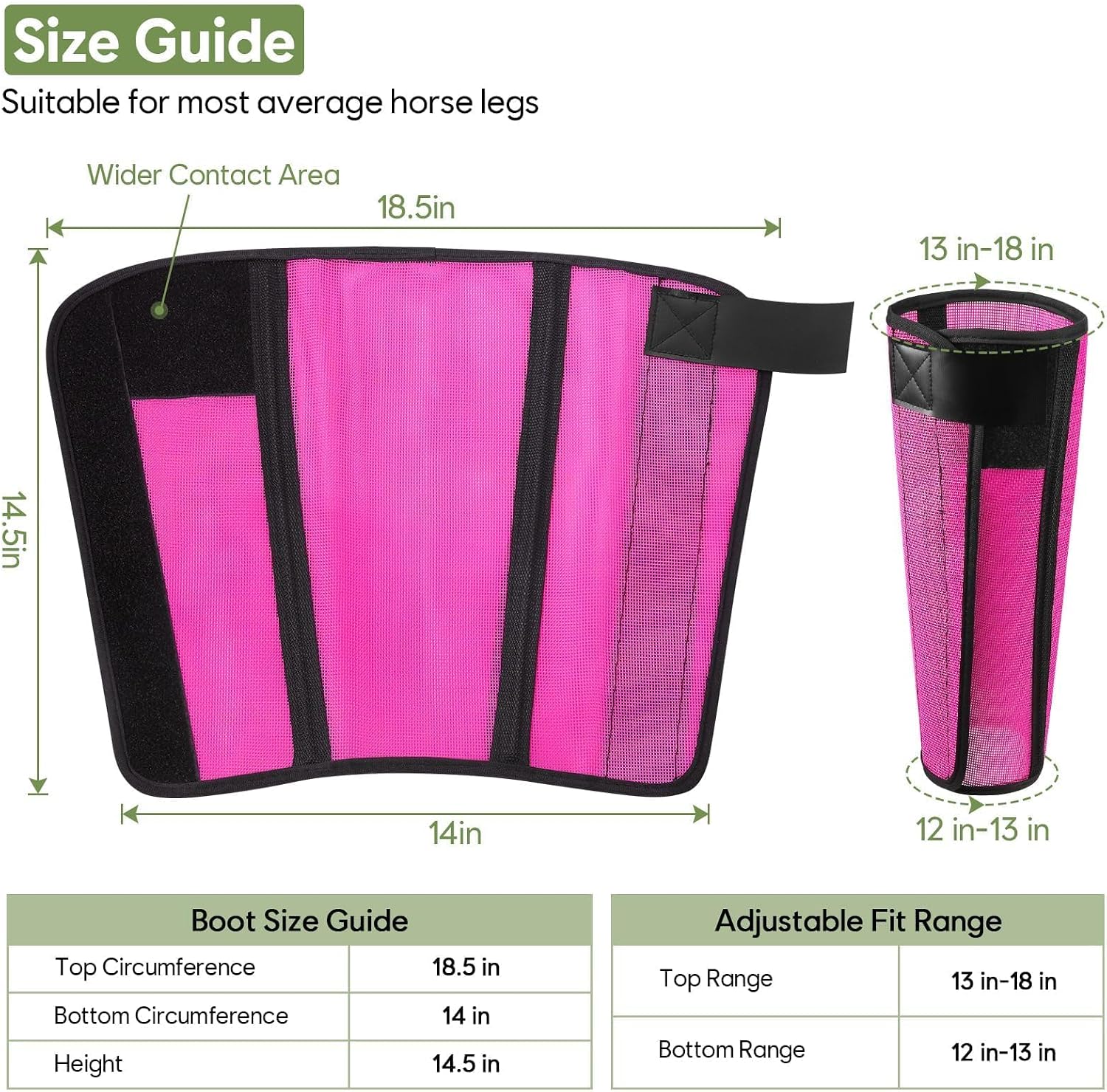 Fly Boots for Horses Set of 4, Horse Fly Boots with Reinforced Stitching, Extra-Wide Adjustable Hook & Loop Strap for Secure Fit, Breathable Mesh Fly Leg Wraps for Horse (4Pack, Pink) - Image 3