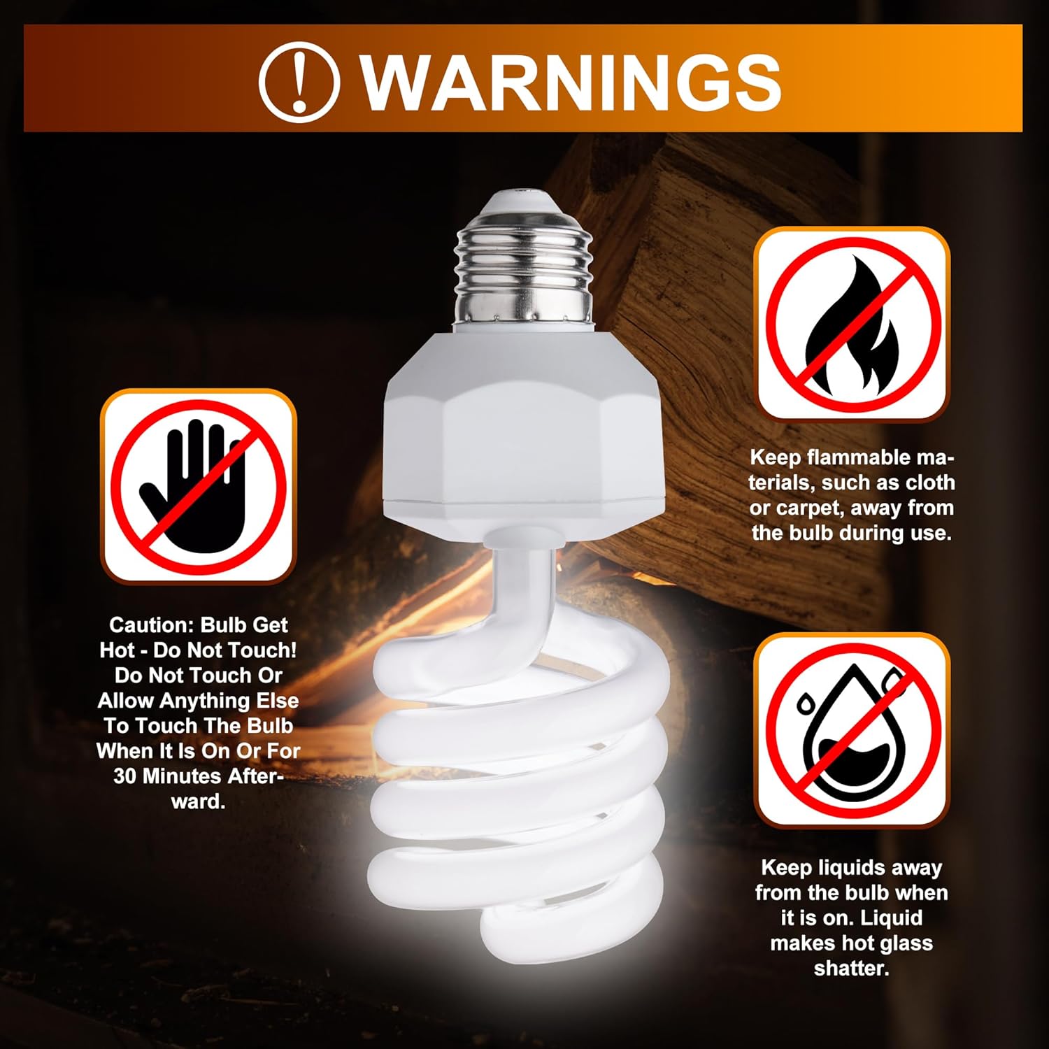 UVB Reptile Light Bulb 10.0, 23W UV Spiral Compact Florescent Terrarium Lamp Ideal for Desert Reptiles Bearded Dragons Lizard Tortoise Iguanas Chameleons Snake - 2 Pack - Image 6