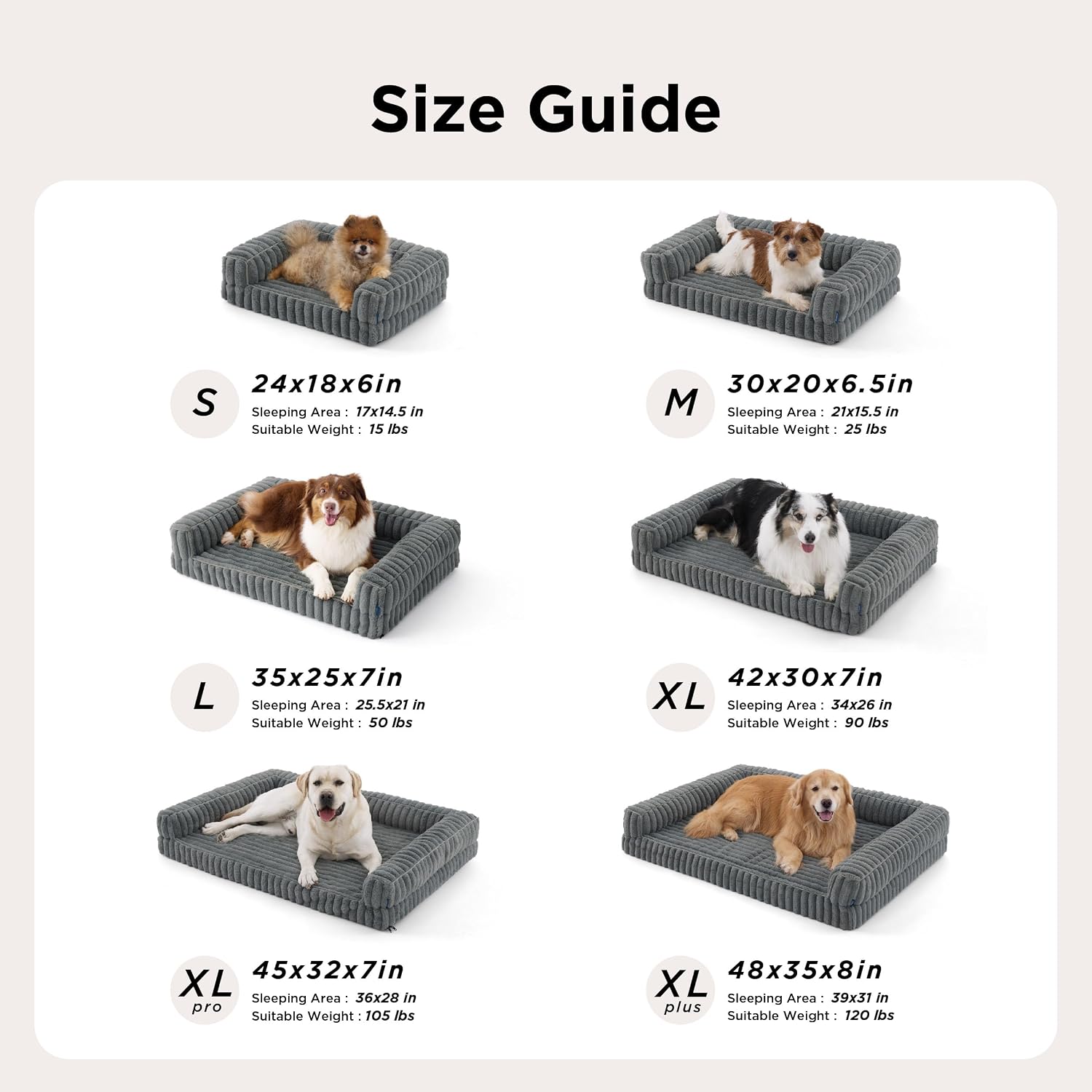 Bedsure ComfyFleece™ Orthopedic Dog Bed for Medium Dogs, Waterproof Memory Foam Medium Pet Beds with Sides, Non-Slip Bottom and Egg-Crate Foam Dog Couch Sofa with Washable Corduroy Cover, Grey - Image 6