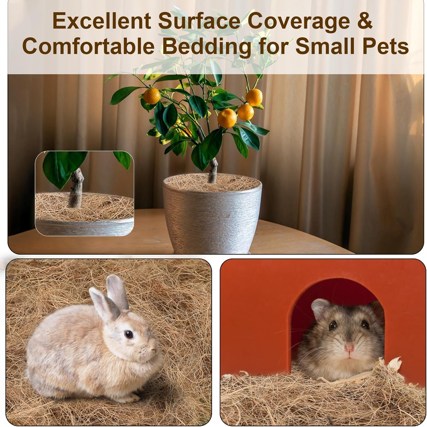 Sukh 2PCS Coconut Fiber for Bird Nest - Canary Nesting Material Coconut Bird Nest Finch Coconut Fiber Loose Bedding Substrate for Laying Eggs,Resting Materials for Birds, Hummingbird Parakeet - Image 4