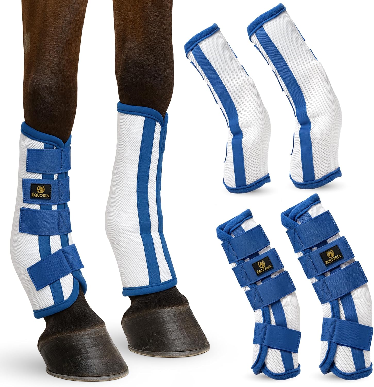 Premium Fly Boots for Horses (4 Pieces) –Durable and Comfortable Fly Leg Wraps for Big Horses – Protective Outer Mesh Design – Elegant and Breathable Set of 4 Horse Fly Boots
