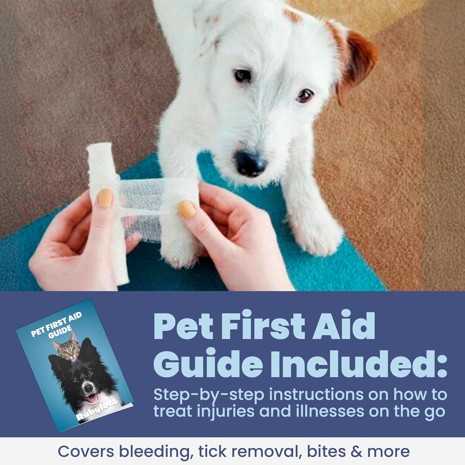 Dog First Aid Kit - Vet Approved Emergency Supplies - Pet First Aid Kit Guide, Tick Remover, Thermal Blanket & More - Compact Dog Gear for Hiking, Camping & Backpacking (Travel Pack) - Image 7