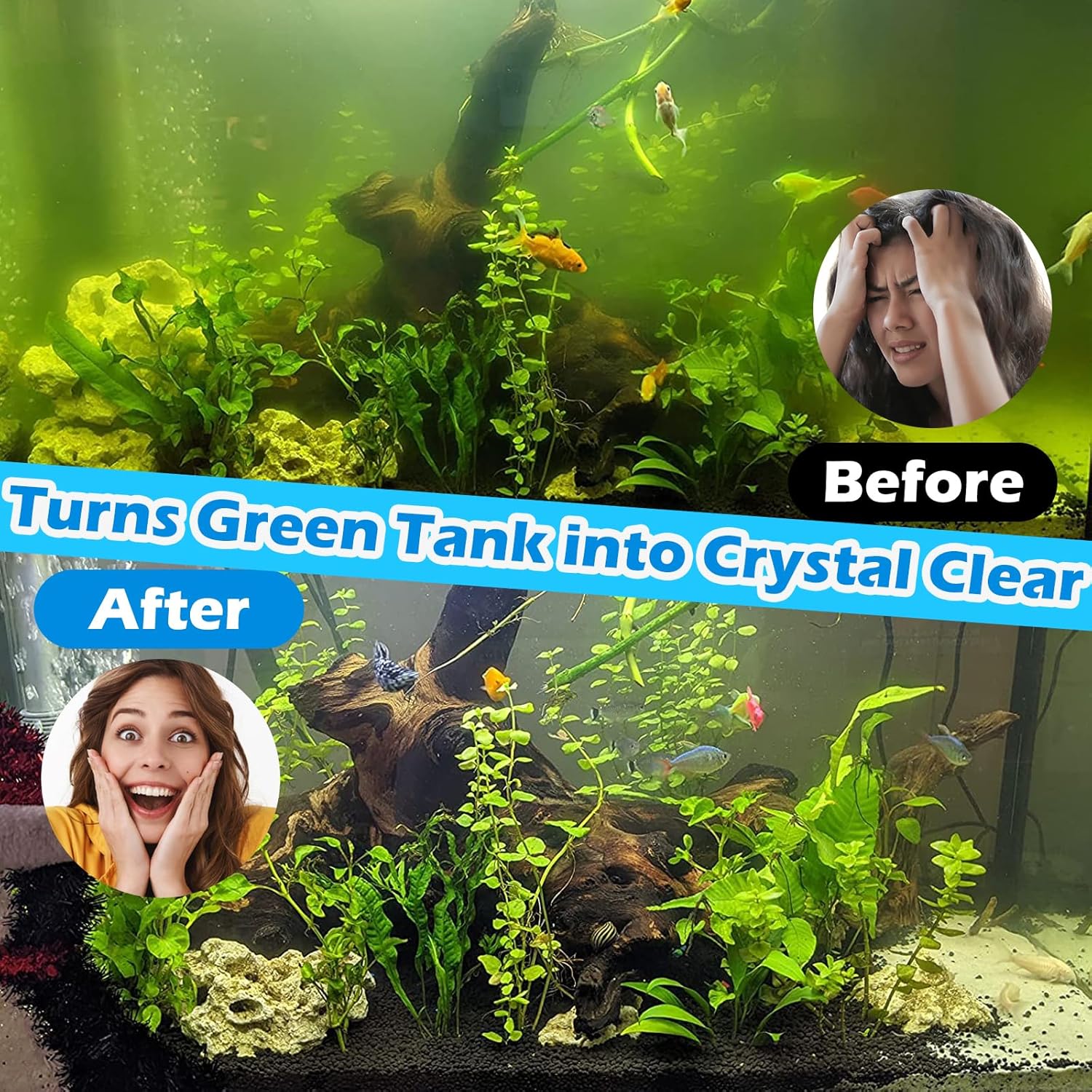 TARARIUM Aquarium Filter U-V for 20-75 Gallon, 200GPH Fish Tank Filter w/ 5W U-V Light Green Clean Machine Submersible Powerful Pump Internal Filter for Turtle Tank Saltwater Freshwater Crystal Clear - Image 2