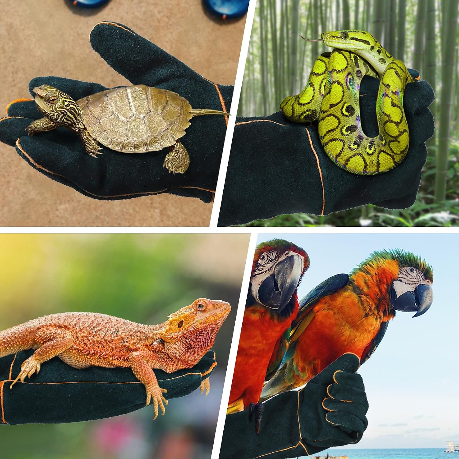 Animal Handling Gloves - 23.6 inch Bite Proof Gloves, Anti Scratch Cowhide Leather for Cat Grooming, Snake Animal Handling - Image 7