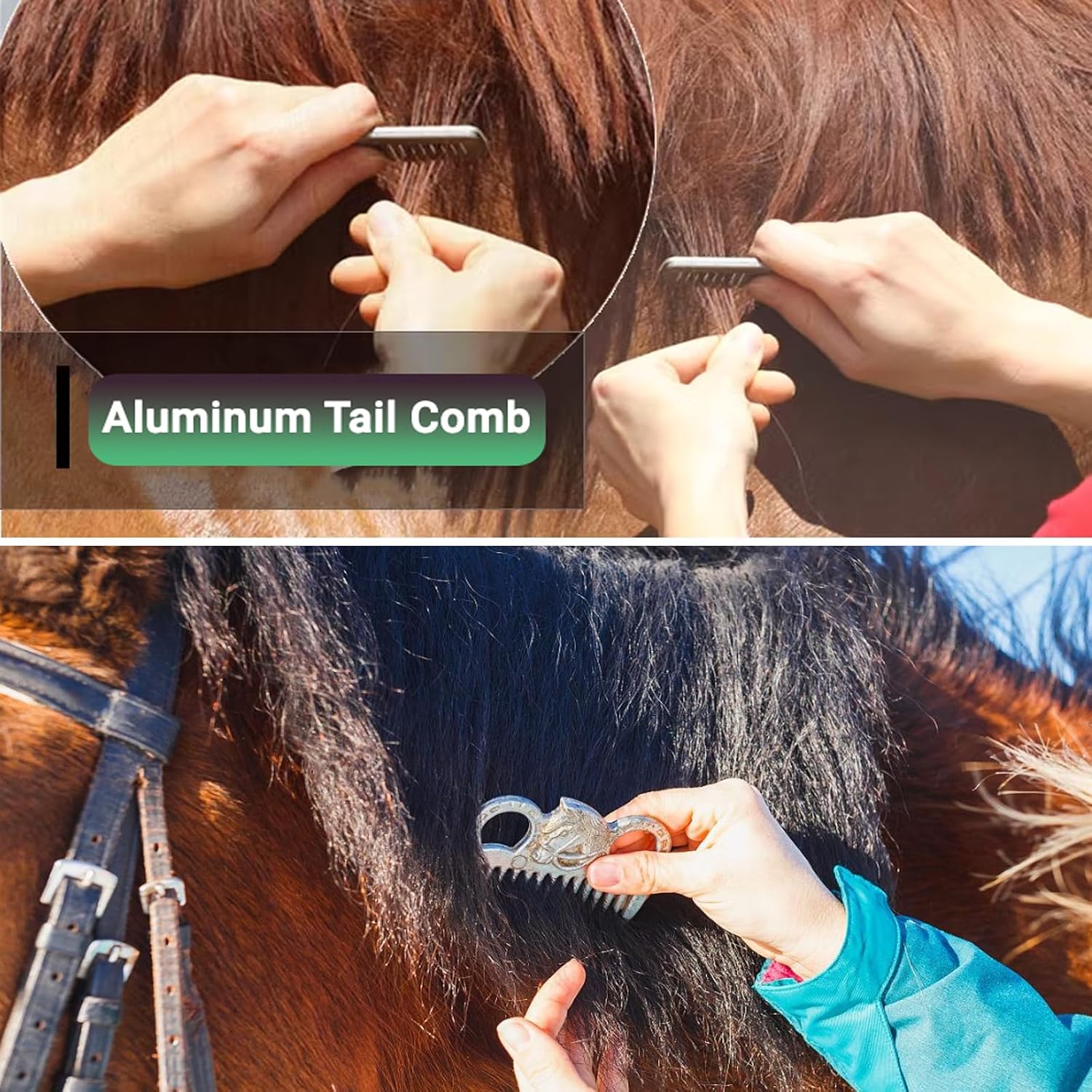 Horse Grooming Kit 13 Piece, Horse Brushes for Grooming Supplies Set with Organizer Bag, Horse Brush & Curry Comb for Effective Cleaning, Gift for Horses Riders Beginners - Image 4