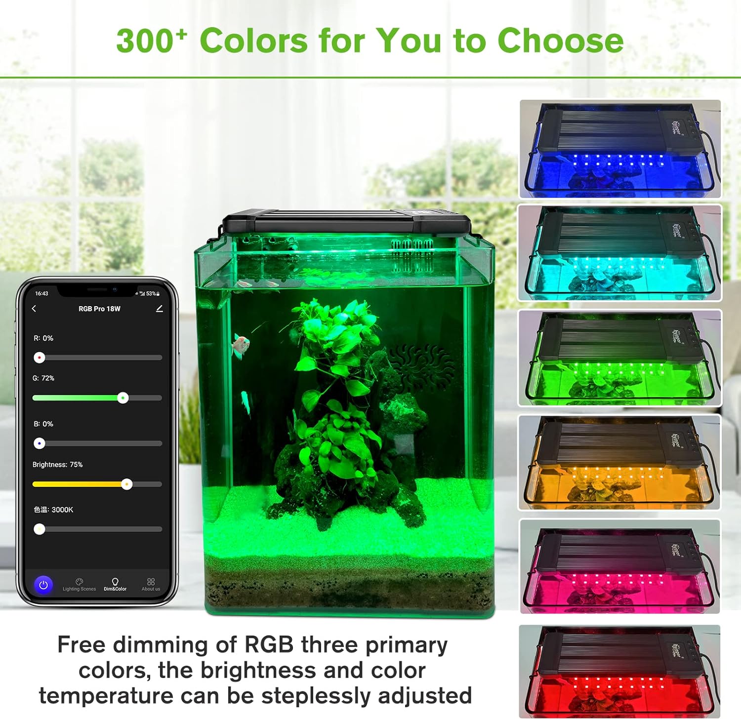 hygger 25W Smart Aquarium Light, Bluetooth LED Light with App Control, Full Spectrum Fish Tank Light with 24/7 Lighting Cycle, 5 Modes, Adjustable Timer, for 18"-24" Freshwater Planted Tank - Image 4