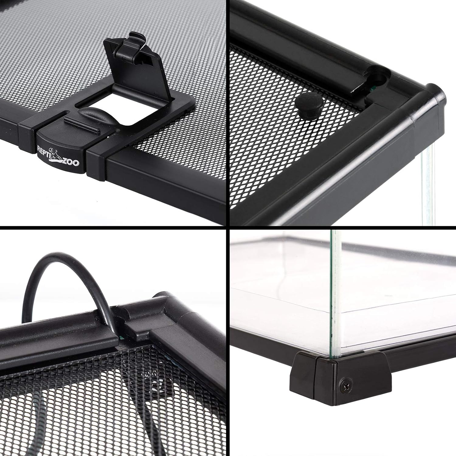 REPTI ZOO Full Glass 15 Gallon Reptile Tank, Medium Reptile Terrarium for Gecko Hermit Crab Hognose Snake etc, Top Screen Ventilation & Feeding - Image 3